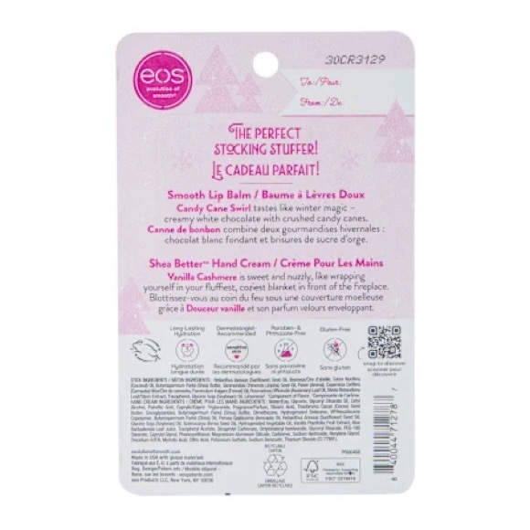 EOS Candy Cane Swirl Lip Balm and Vanilla Cashmere Hand Cream - Picture 4 of 9